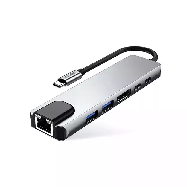 Tech-Protect HB02 HUB Adapter 6in1 USB-C + USB2.0 + USB3.0 + HDMI 4K 30Hz + RJ45 + PD100W - gray 8