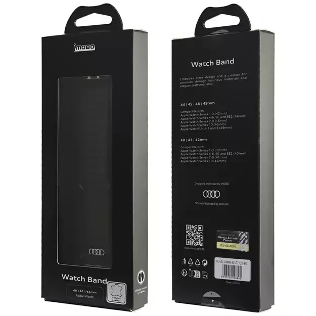 Audi Logo Genuine Leather Magnetic Ring Strap for Apple Watch 40 / 41 / 42 mm - Black 6