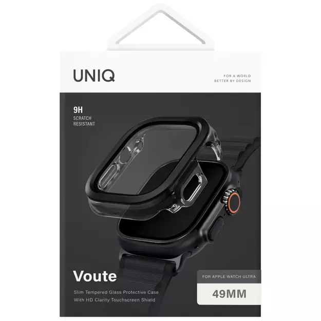 Uniq Voute Tempered Glass Case for Apple Watch Ultra 49mm - Black 9
