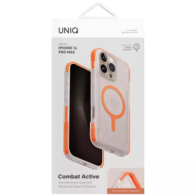 Uniq Combat Active Magclick Charging Case for iPhone 16 Pro Max - Orange 4