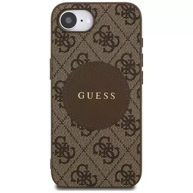 Guess 4G Circle Classic Logo MagSafe case for iPhone 16e - brown 2