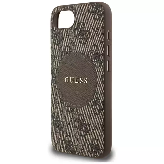 Guess 4G Circle Classic Logo MagSafe case for iPhone 16e - brown 5