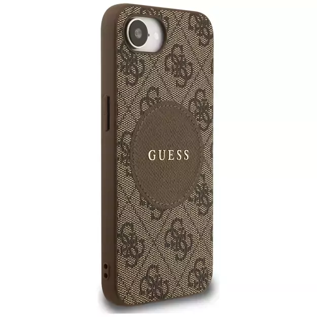 Guess 4G Circle Classic Logo MagSafe case for iPhone 16e - brown 3