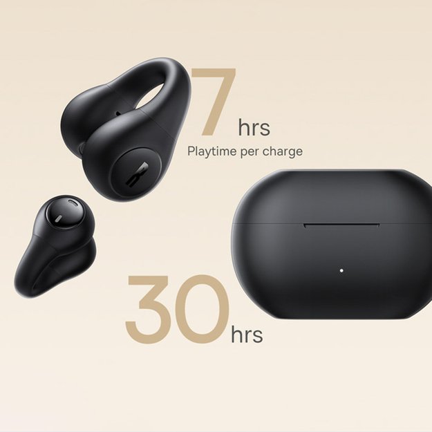 Baseus Bass 15 Clip OWS Wireless Headphones with Baseus Simple USB-C 3A 30cm Cable - Black 15