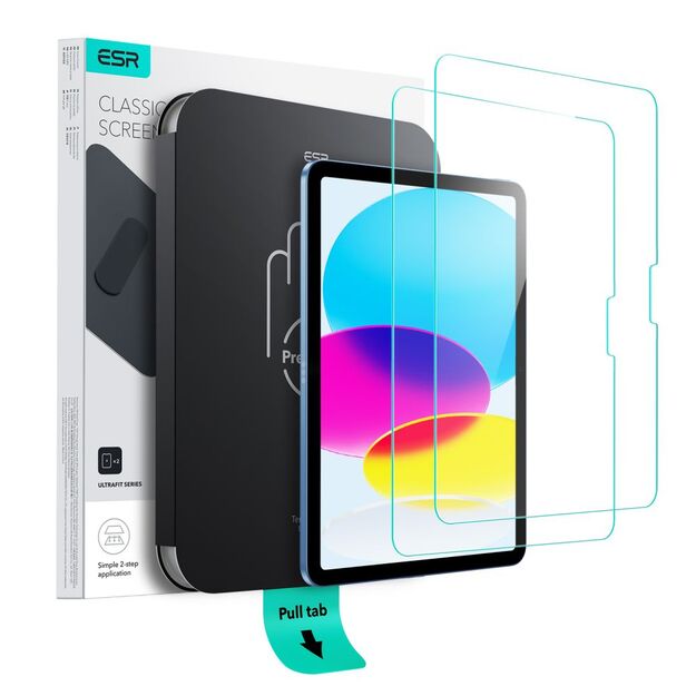 ESR UltraFit Tempered Glass 2-pack for iPad 10.9&quot  2022 (10th gen.) / 11&quot  2025 (11th gen.)