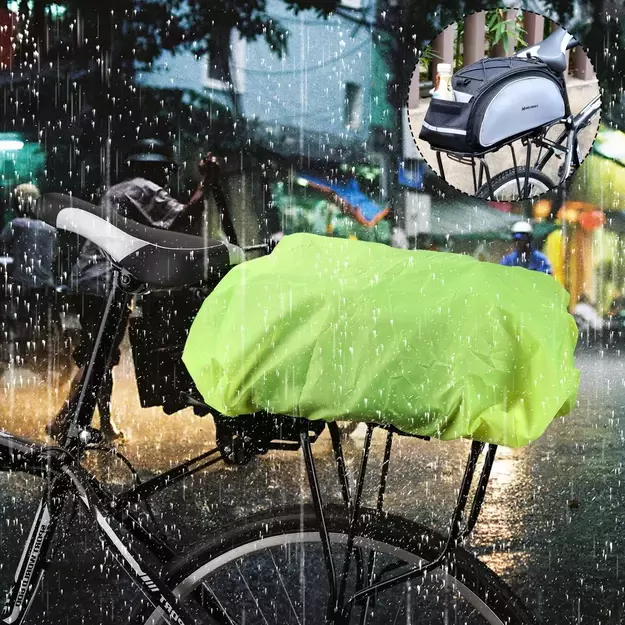 Wozinsky Universal Waterproof Rain Cover for Bike Pannier Bag or Backpack green (WBB5YW) 1