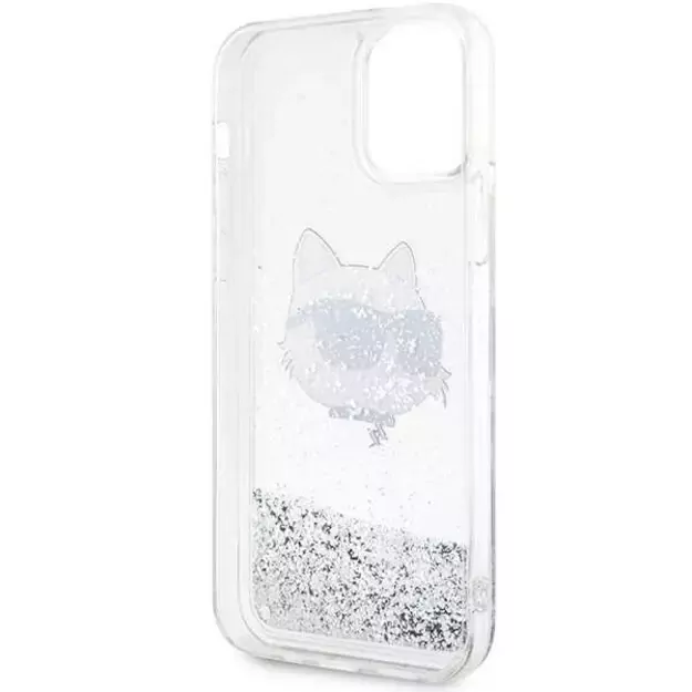 Karl Lagerfeld KLHCP12MLNHCCS iPhone 12/ 12 Pro 6.1&quot  silver/silver hardcase Glitter Choupette Head 13