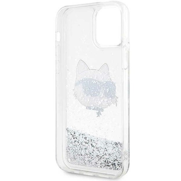 Karl Lagerfeld KLHCP12MLNHCCS iPhone 12/ 12 Pro 6.1&quot  silver/silver hardcase Glitter Choupette Head 6
