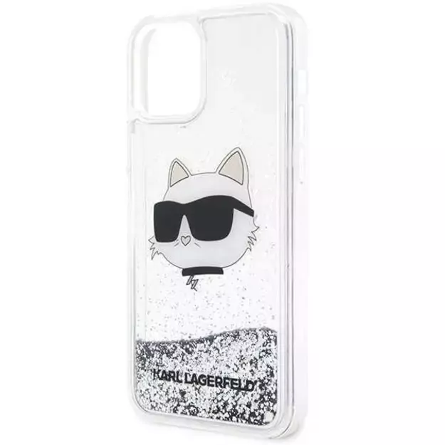Karl Lagerfeld KLHCP12MLNHCCS iPhone 12/ 12 Pro 6.1&quot  silver/silver hardcase Glitter Choupette Head 12