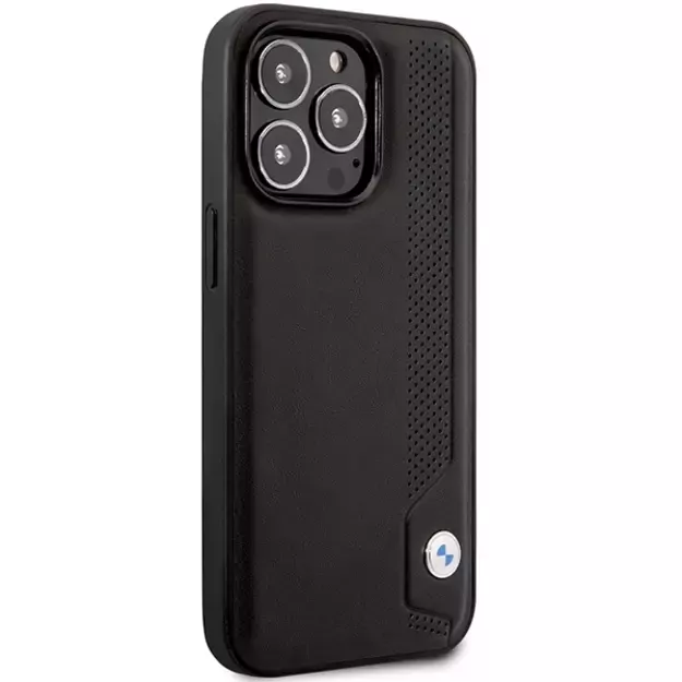 Case BMW BMHCP14L22RBDK iPhone 14 Pro 6.1&quot  black/black hardcase Leather Blue Dots 3