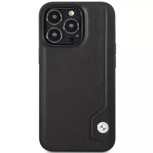 Case BMW BMHCP14L22RBDK iPhone 14 Pro 6.1&quot  black/black hardcase Leather Blue Dots 2