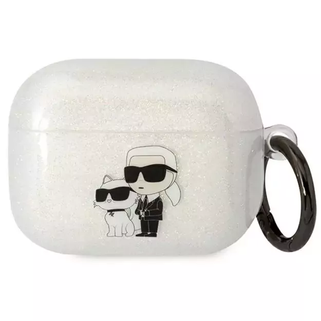 Karl Lagerfeld KLAPHNKCTGT Airpods Pro cover transparent Gliter Karl&amp Choupette
