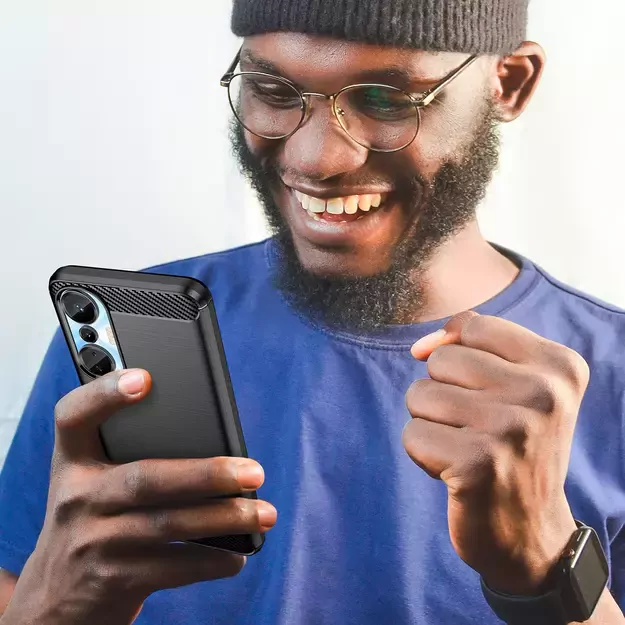 Carbon Case case for Infinix Hot 20S flexible silicone carbon cover black 6