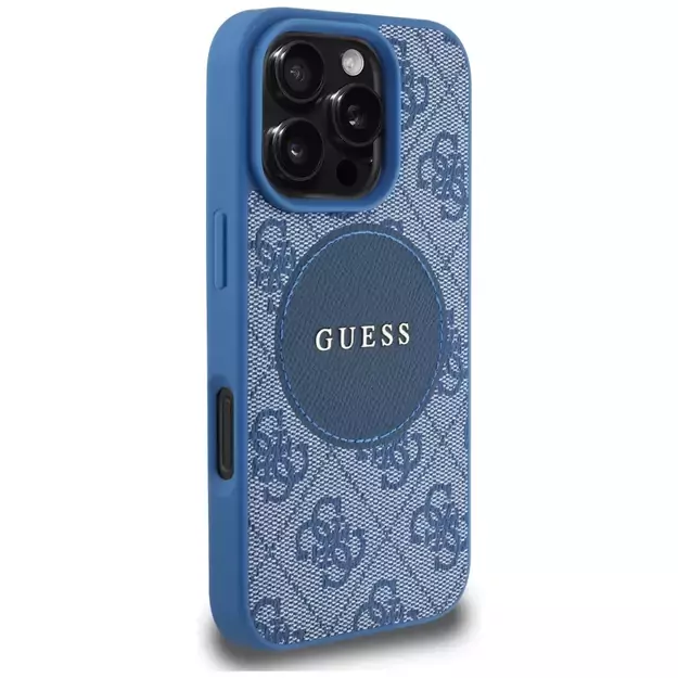 Guess 4G Circle Classic Logo MagSafe case for iPhone 16 Pro - blue 3
