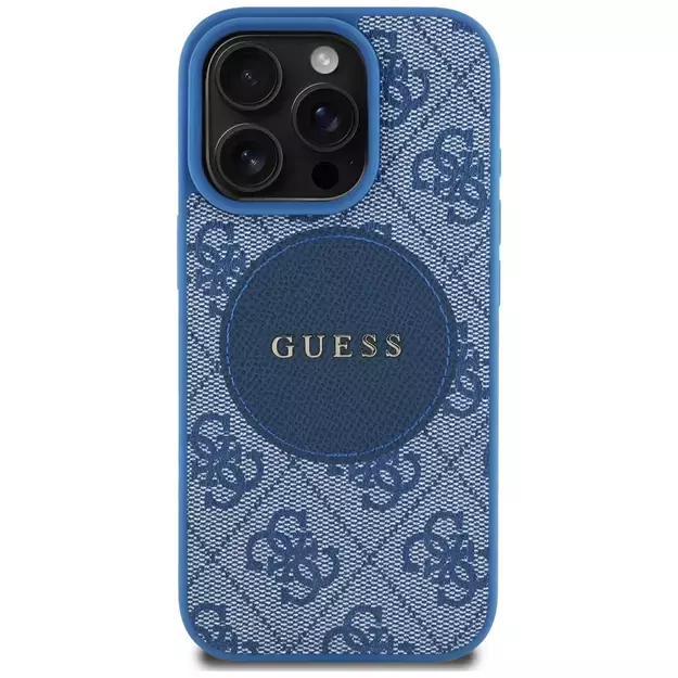 Guess 4G Circle Classic Logo MagSafe case for iPhone 16 Pro - blue 2