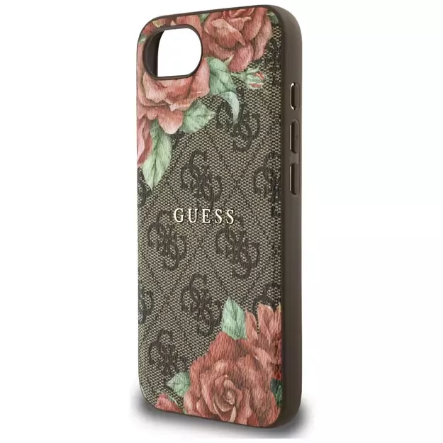 Guess 4G Flowers Print MagSafe case for iPhone 16e - brown 5