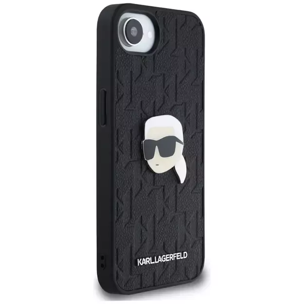 Karl Lagerfeld Monogram Karl Head Pin iPhone 16e Case - Black 3