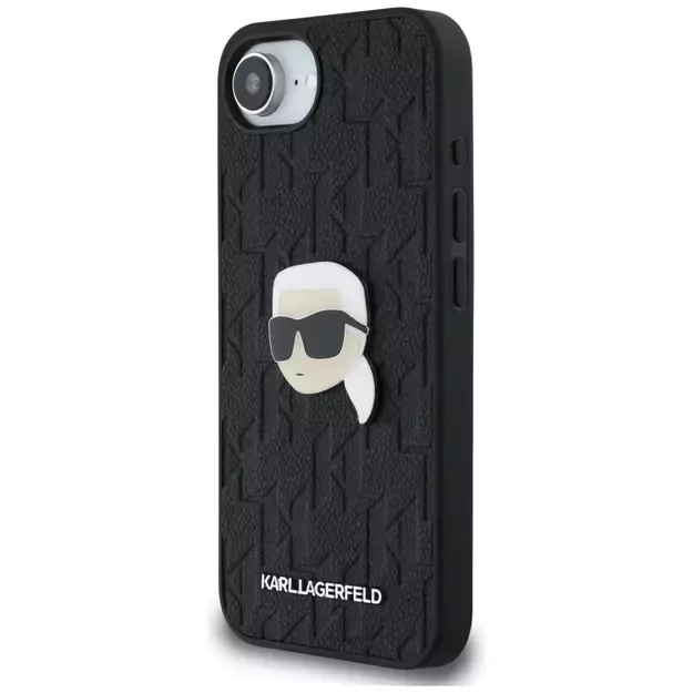 Karl Lagerfeld Monogram Karl Head Pin iPhone 16e Case - Black 1