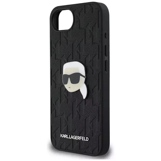 Karl Lagerfeld Monogram Karl Head Pin iPhone 16e Case - Black 5
