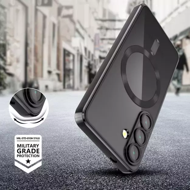 Tech-Protect MagFlex MagSafe Case for Samsung Galaxy S25 Edge - Clear Black 3