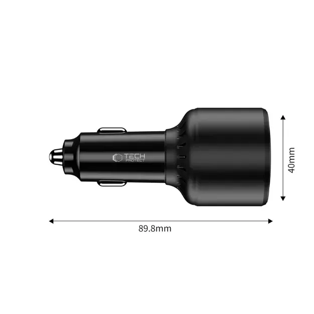 CC04 3-port PD130W car charger - black 2