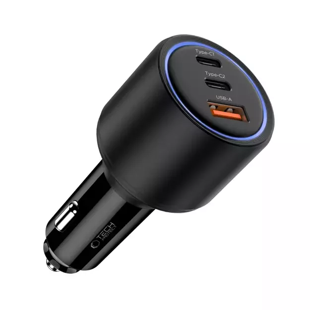 CC04 3-port PD130W car charger - black 1