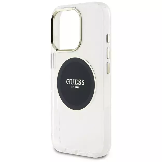 Guess IML Metal Colored Circle Classic Logo MagSafe case for iPhone 16 Pro - black 5