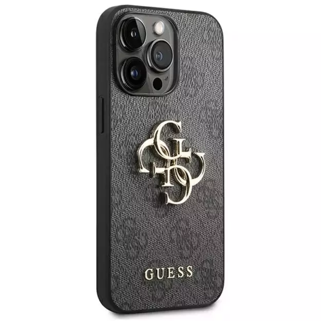 Guess GUHCP14L4GMGGR iPhone 14 Pro 6,1  szary/grey hardcase 4G Big Metal Logo 2