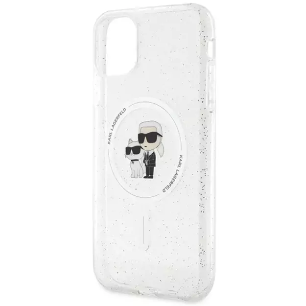 Karl Lagerfeld KLHMN61HGKCNOT case for iPhone 11 / Xr - transparent hardcase Karl&amp Choupette Glitter MagSafe 5