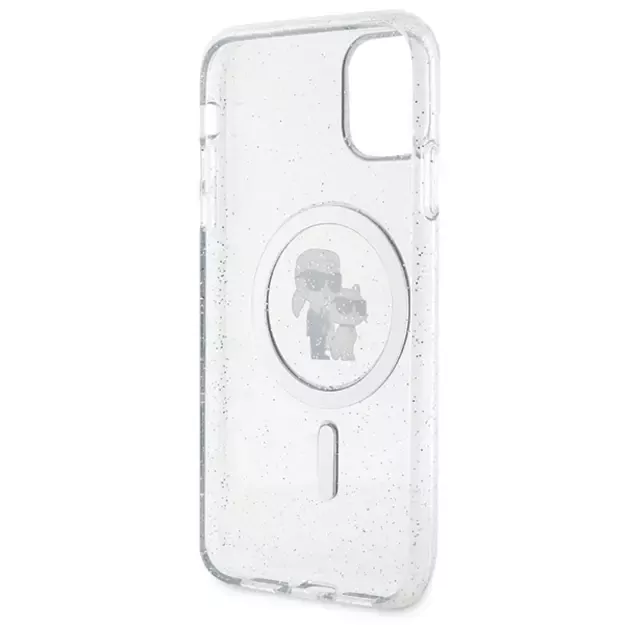 Karl Lagerfeld KLHMN61HGKCNOT case for iPhone 11 / Xr - transparent hardcase Karl&amp Choupette Glitter MagSafe 6