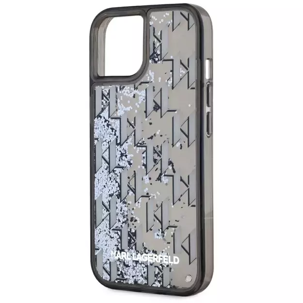 Karl Lagerfeld Liquide Glitter Monogram Gradient iPhone 15 Case - Black 5