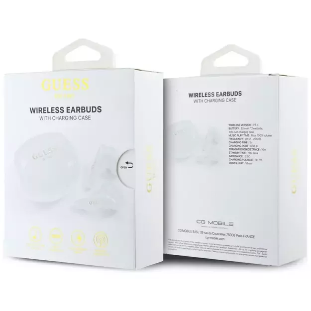 Guess Flat Classic Logo Electroplated TWS Headphones - White 5