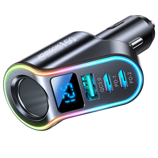 Joyroom fast car charger 4in1 USB-A QC3.0 / 2xUSB-C PD 150W black (JR-CL21) 2