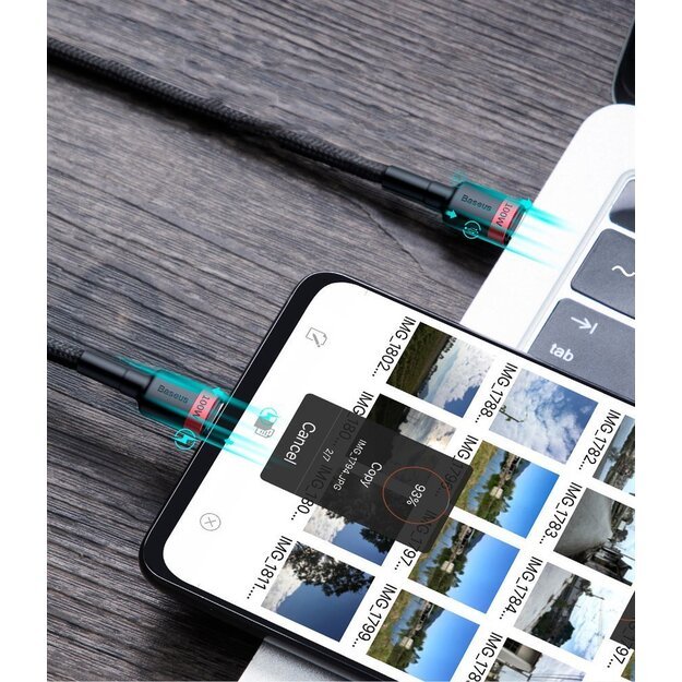 Baseus CATKLF-ALG1 USB-C - USB-C PD QC cable 100W 5A 2m - gray 13