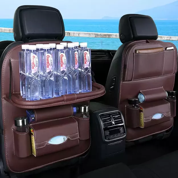 Car seat organizer seat protector seat cover shelf mini car coffee table 12