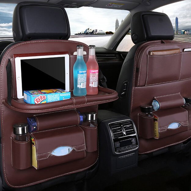 Car seat organizer seat protector seat cover shelf mini car coffee table 6