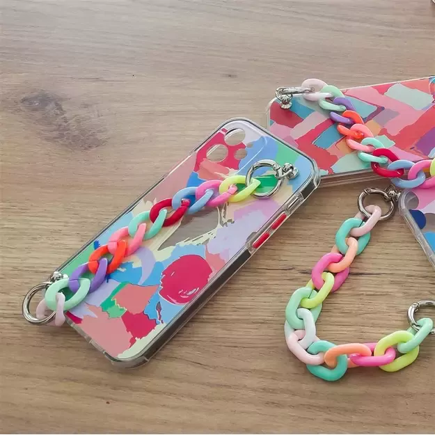 Color Chain Case gel flexible elastic case cover with a chain pendant for Samsung Galaxy A22 5G multicolour  (1) 6
