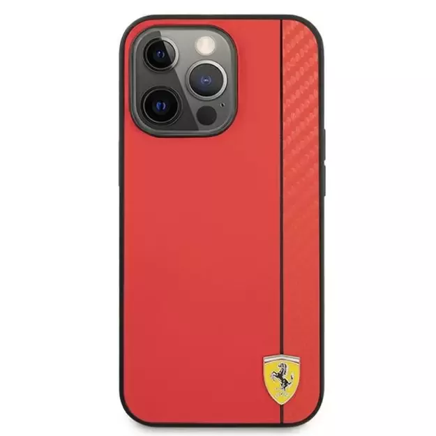 Ferrari FESAXHCP13XRE iPhone 13 Pro Max 6.7&quot  red/red hardcase On Track Carbon Stripe 2