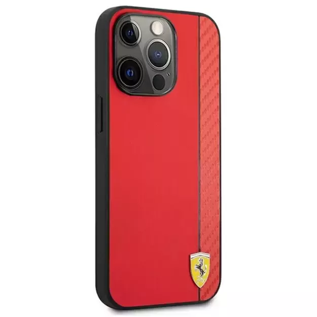 Ferrari FESAXHCP13XRE iPhone 13 Pro Max 6.7&quot  red/red hardcase On Track Carbon Stripe 3