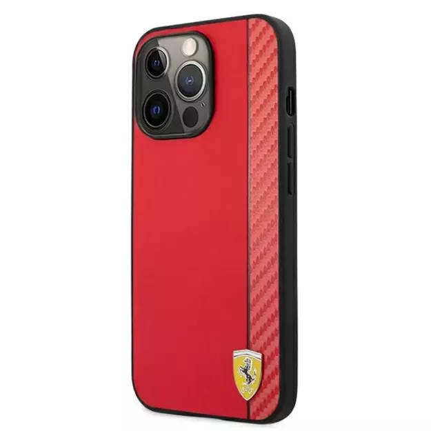 Ferrari FESAXHCP13XRE iPhone 13 Pro Max 6.7&quot  red/red hardcase On Track Carbon Stripe 1