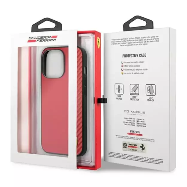 Ferrari FESAXHCP13XRE iPhone 13 Pro Max 6.7&quot  red/red hardcase On Track Carbon Stripe 7