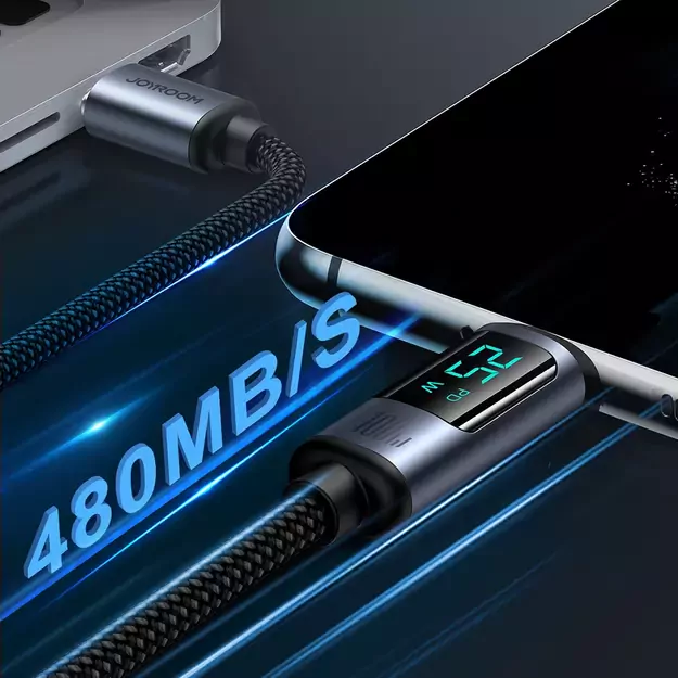 Joyroom Prism Series A16 USB-C / USB-C 100W 1.2m Cable with LED Display - Black 3