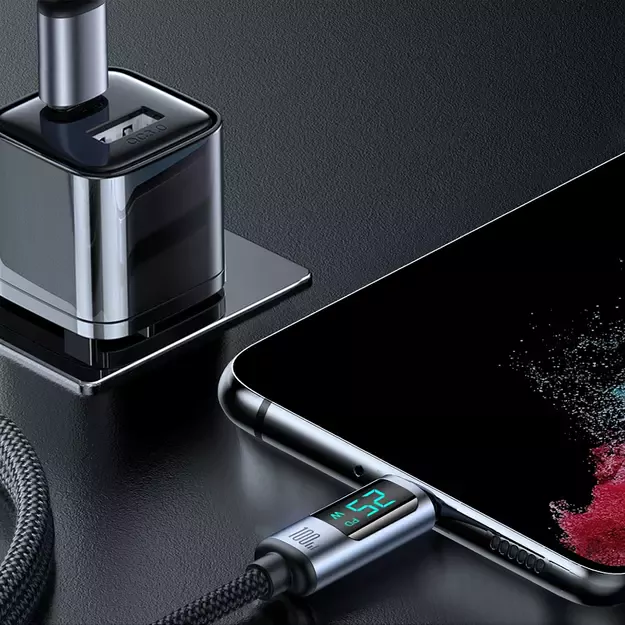 Joyroom Prism Series A16 USB-C / USB-C 100W 1.2m Cable with LED Display - Black 2