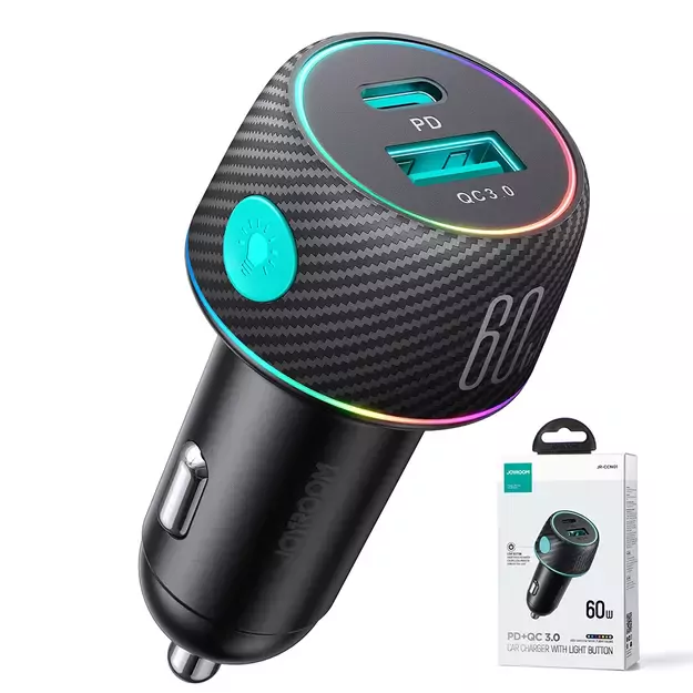 60W USB-C USB-A car charger Joyroom JR-CCN01 - black 14