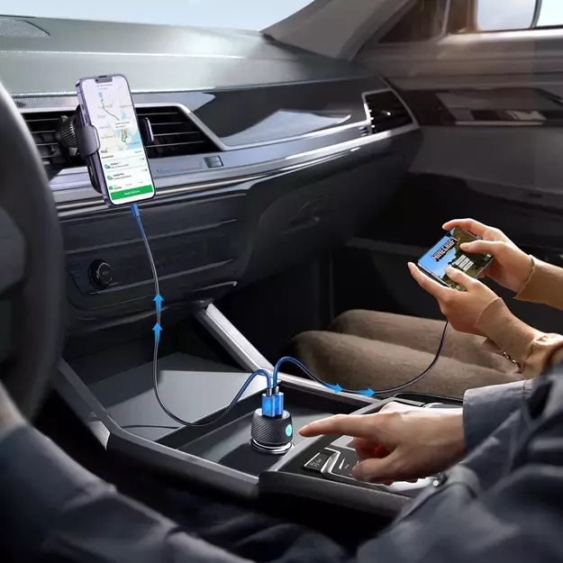 60W USB-C USB-A car charger Joyroom JR-CCN01 - black 4