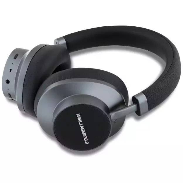 Karl Lagerfeld Saffiano Elongated Bluetooth ANC On-Ear Headphones - Black 1
