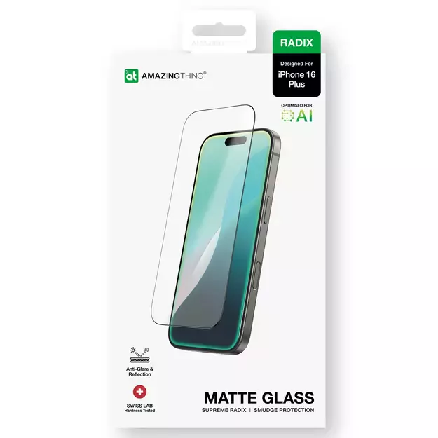 AmazingThing Radix Matte Glass tempered glass for iPhone 16 Plus 10