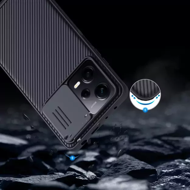 Nillkin CamShield Pro Case Case for Xiaomi Redmi Note 12 Pro / Poco X5 Pro 5G Cover with Camera Protector Black 24
