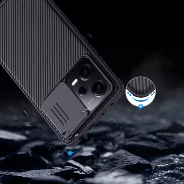 Nillkin CamShield Pro Case Case for Xiaomi Redmi Note 12 Pro / Poco X5 Pro 5G Cover with Camera Protector Black 14