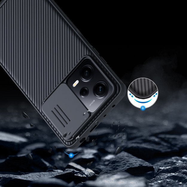 Nillkin CamShield Pro Case Case for Xiaomi Redmi Note 12 Pro / Poco X5 Pro 5G Cover with Camera Protector Black 6